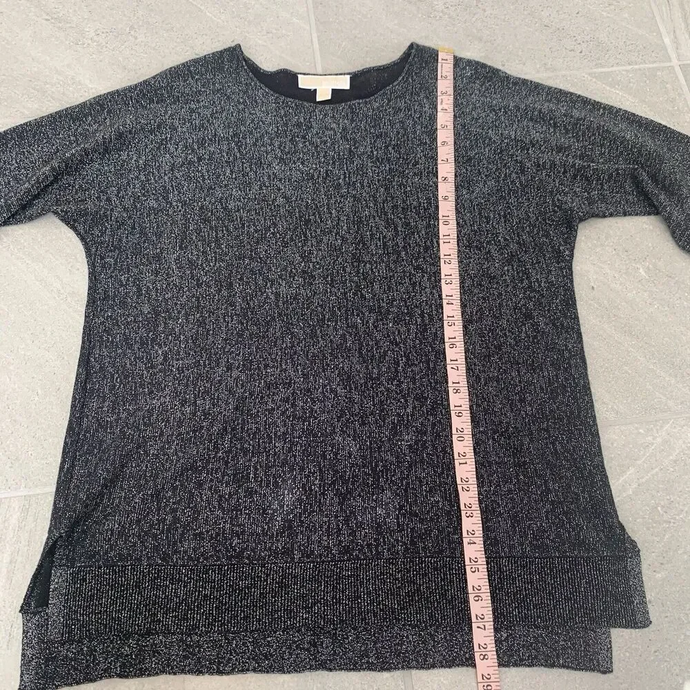 MSRP $99.50 - MICHAEL KORS Long Sleeve Sweater black /silver Size L